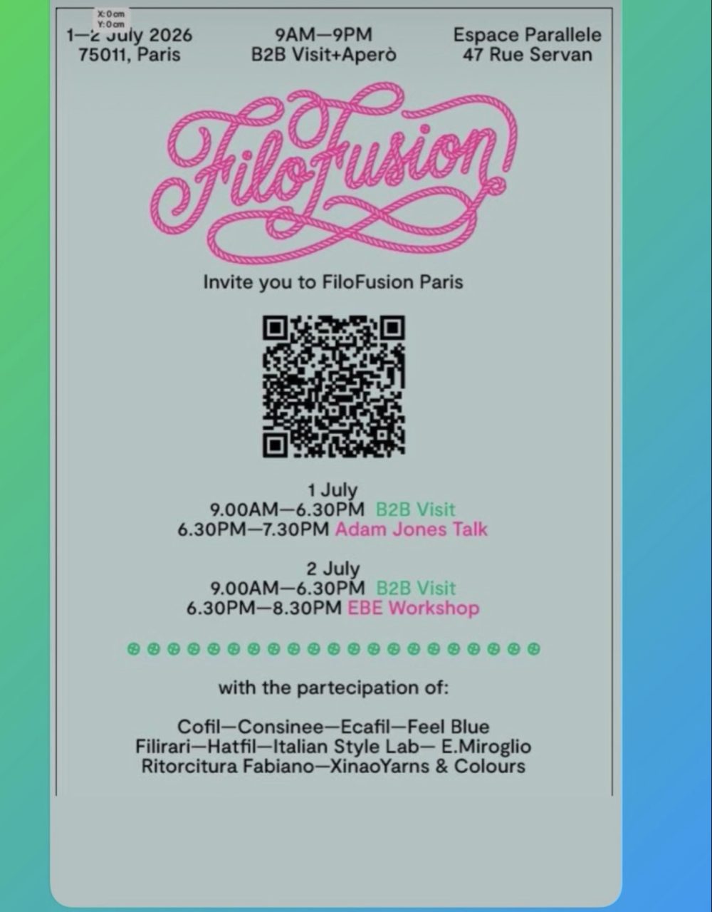 FILO FUSION PARIS  1 – 2 Luglio 2026
